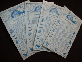 4 Exhibit Horoscope Readings Fortune Teller Cards Bats Cats Witches Art ... - £21.64 GBP