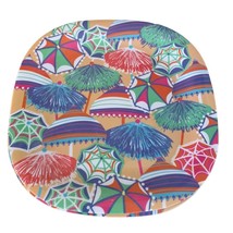 New Square Dinner Plates Set of 2 Umbrella Beach Melamine multicolor - £8.71 GBP