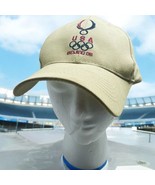 USA Olympics Hat One Size Beijing 2008 Cap Beige Tan Back Strap Games Mens - $11.18