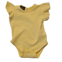 Yellow Ruffled Sleeve Baby One Piece Bodysuit 0-3M - £6.45 GBP