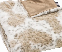 Brown And White Faux Fur Ombre Plush Throw - $140.55
