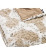 Brown And White Faux Fur Ombre Plush Throw - $2,637.13 MXN
