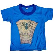 VTG 1978 Marvel Comics Underoos Spider-Man Kids Tee Blue S/4 Superhero G... - $129.95