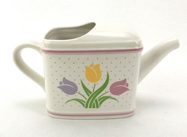 TeleFlora Porcelain Water Pitcher/Flower Vase, Vintage 1985, Tulips Pattern - £15.59 GBP