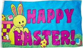 3X5 Happy Easter Flag Spring Holiday Banner Party Bunny Rabbit Pennant Outdoor - £21.10 GBP
