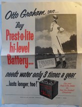 Otto Graham Vintage Newspaper Ad Prest-O-Lite Battery Cleveland Browns Q... - $12.75