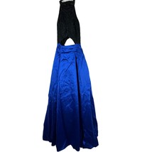 2Cute Womens Size 2 Black Beaded Top &amp; Royal Blue Satin Skirt Evening Gown - £28.57 GBP