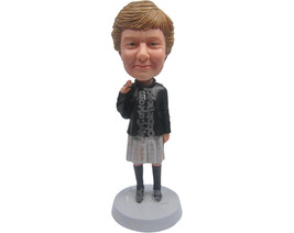 Custom Bobblehead Elegant Woman Styling Out With A Dashing Long Boot And A Handb - £65.63 GBP