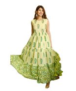 Traditional Jaipur Beautiful Cotton Frock Gown for Girls &amp; Women Festive... - £31.78 GBP