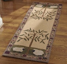 Willow &amp; Sheep Handcrafted Hooked Rug Runner Primitive Country By Park Designs - £132.93 GBP