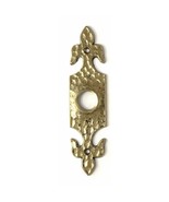 Vintage Pressed Solid Brass Tone Ornate Fleur de Lis Hammered Bell Butto... - £14.07 GBP