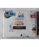 NIP Peanuts Cartoons Snoopy Full Sheet Set Dog House Cupcake Ice Cream D... - £42.72 GBP