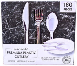 Member's Mark Premium Silver-Look Cutlery Combo 180 Count - $23.15