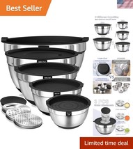 8PCS Stainless Steel Nesting Mixing Bowls with Airtight Lids - 5QT to 1.5QT - $840.68 MXN
