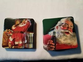Eleven (11) Christmas Coca Cola Coasters ~ Cork Back ~ 3.5&quot; x 3.5&quot; - $20.00