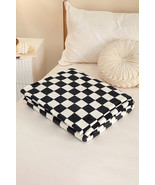 Color black Checkerboard Printed Soft Throw Blanket 120*200cm - $33.52 CAD