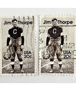 Jim Thorpe Stamps Lot Of 2 c1980 Football Player Used Vintage Sports NFL... - €25,63 EUR