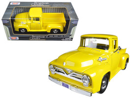 1955 Ford F-100 Pickup Truck Yellow 1/24 Diecast Car Motormax - £29.35 GBP