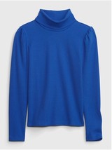 New Gap Kids Girls Blue Turtleneck T-shirt 12 Puff Sleeve Soft Knit Cott... - £13.44 GBP