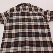 Stanley Flannel Button Shirt  Brown & White Plaid Long Sleeve - Size Men's  L image 15