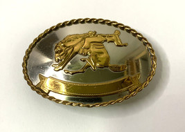 Vintage German Silver Bronc Riding Rodeo Belt Buckle - 3.25x2.25 in - $61.45