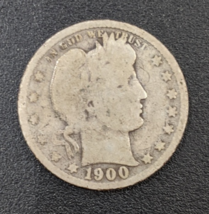 1900 Barber Quarter - 90% silver coin - $5.75