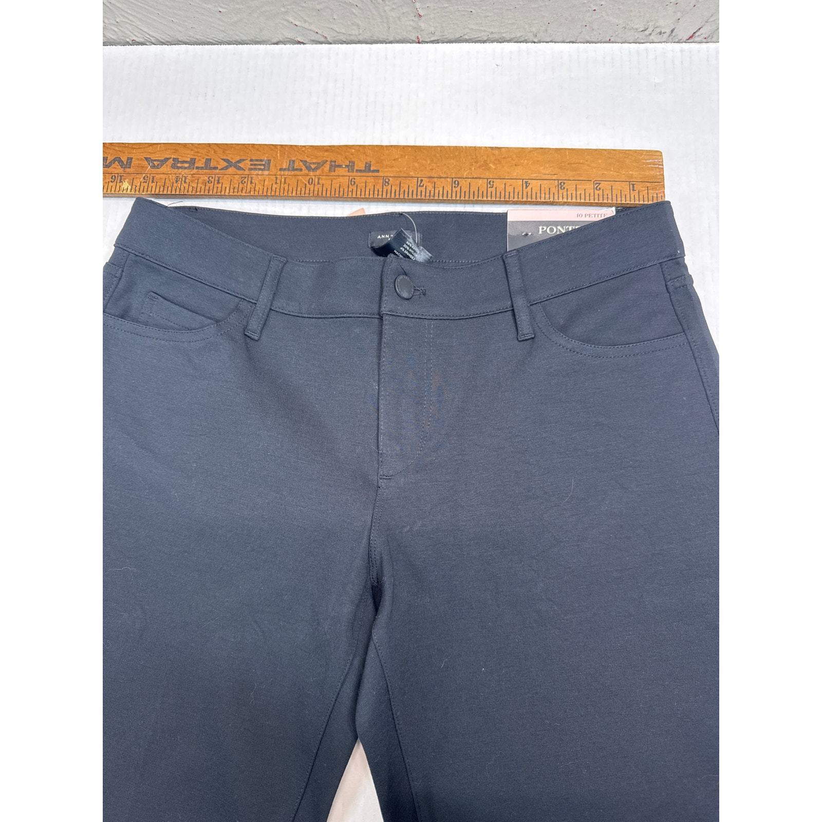 ANN TAYLOR Women’s Ponte Skinny Pants Black Preppy Office Petite Size 10P NWT Item image 4