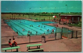 Poolside New Municipal Swimming Pool Texas City TX UNP Chrome Postcard J14 - $15.79