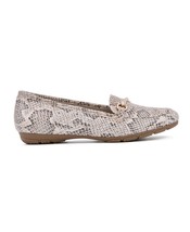 Rialto Guiding Women Slip On Horse Bit Loafers Light Taupe Snake Print - £15.09 GBP