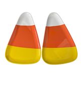 Vintage Candy Corn Serving Dishes Set of 2 Halloween Fall Snack Trays - $14.40