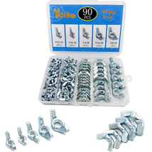 90PCS Wing Nuts Assortment Kit, 5 Sizes (5/32&quot; to 3/8&quot;), Carbon Steel Zi... - $19.24