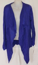 DKNYC Cotton Knit Draped Open Front Cardigan Sweater Size M/L ~ Iris - £18.87 GBP