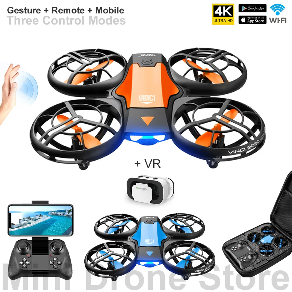 V8 Wholesale Induction Control RC Helicopters Toy Gift FPV VR Mini Drone 4k  - £36.72 GBP+