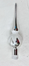 Older Silver Mercury Glass Mica Snow Christmas Feather Tree Topper Minia... - $19.80