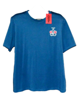 Hugo Boss Teal Blue Red Logo Design Cotton Men&#39;s T- Shirt Size 2XL - £40.64 GBP