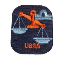 Vintage Rumper Stitcher Libra Embroidered Sew Iron On Patch Astrology De... - £6.37 GBP