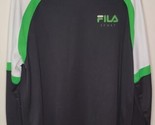 Fila T Shirt Large Black Adult Size XL Long Sleeve Shirt Black Green and... - £9.79 GBP