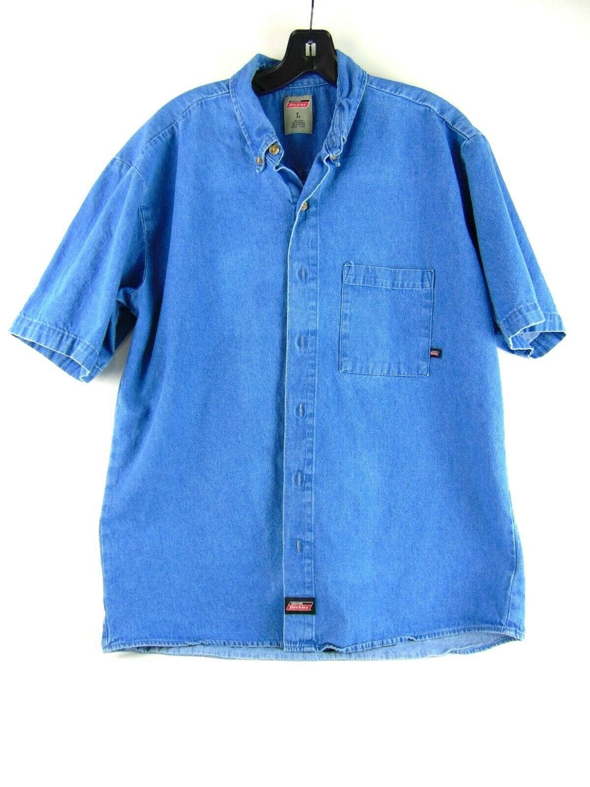 Primary image for Dickies Blue Denim Button Down Shirt L