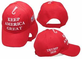 K&#39;s Novelties Keep America Great USA Flag Trump 2020 On Side Red Embroidered Cap - £7.95 GBP