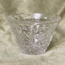 Vintage Anna Hutte DDR 24% Lead Crystal Floral Cut Design Bowl (1950s) - £20.95 GBP