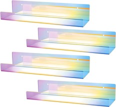 The Natldgs 4 Pcs. Iridescent Acrylic Shelves For Wall Decor, 15&quot; Wall - £31.42 GBP