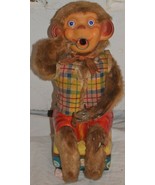 1950&#39;s BATTERY OPERATED BUBBLE BLOWING MONKEY VINTAGE TIN LITHO TOY ALPS - £73.94 GBP