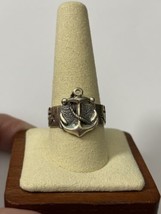 Sterling Silver Anchor Navy Ring Size 10.5 - $37.39