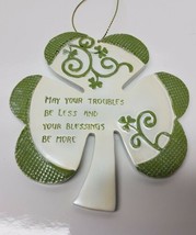 New Shamrock Blessing 4 Leaf Clover Wall Plaque Ornament Home Decor Roma... - $23.17