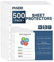 Sheet Protectors PANDRI 500 Pack Clear Heavy Duty Plastic Page Protectors She... - £39.13 GBP