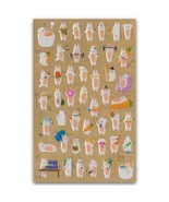 CUTE RABBIT GEL STICKERS PoPo Bunny Animal Epoxy Sticker Sheet Craft Scr... - $2.49