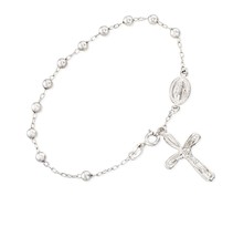 Silver Rosary Style Bracelet. 7.5 - $226.46