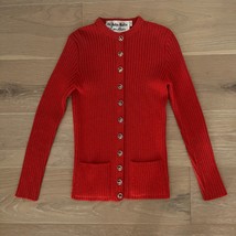 Vintage 1960s St. John Knits for Lillie Rubin Red Cardigan Sweater - XS/... - £64.92 GBP