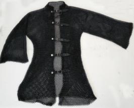 Medieval Chain mail shirt 9 mm Butted/Rivet Rings Large Size Full sleeve... - £277.34 GBP