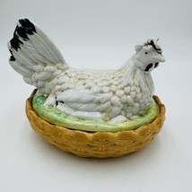 Antique Staffordshire Pottery Hen On Nest Lidded Dish Marked S 254 Chick... - $233.75